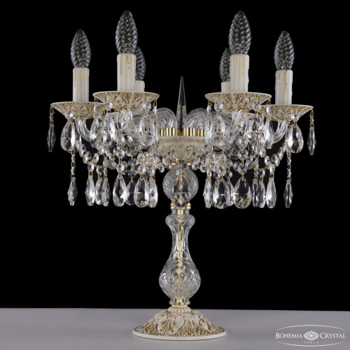 Настольная лампа с хрустальными подвесками AL16313L8/6/141-44 WMG Bohemia Ivele Crystal (Богемия Ивеле Кристалл)