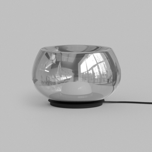 Настольная лампа FLOA, 8 Вт, 3000К, ?220 мм, металл, стекло, черный, дымчатый серый фото 5