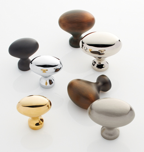 Ручка-кнопка Medium Oval d.3.2 Aged Brass фото 2