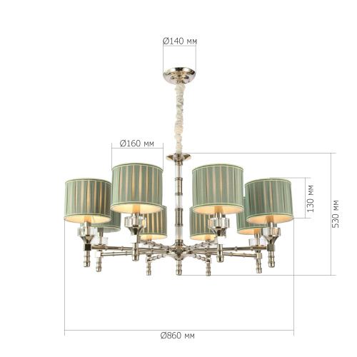 SL1121.103.08 Люстра подвесная ST-Luce Никель/Оливковый E14 8*40W OLEO фото 2