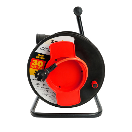 Удлинитель на пластиковой катушке STD04-10-30  1-местный с/з 3*1,5, 30м, 250В, 16А, IP44, Standart (40014) фото 5