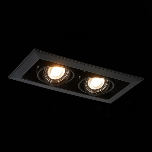 ST250.448.02 Св-к встр. Черный GU10 2*50W  L245xW126xH70 220V Без ламп Встраиваемые светильники фото 4