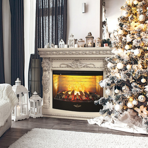 Каминокомплект ROMANO/ЛИОН Бежевый дуб с серой патиной с очагом Электроочаг FIRESTAR/ФАЕРСТАР 33 фото 8