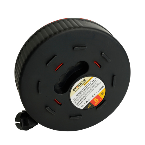 Удлинитель-рулетка STD06-40-30 Standart 4 розетки с/з ПВС 3*1, черный, 16А, IP20, 5м фото 4