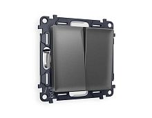 Комплект механизма 2-кл выключателя AMBRELLA VOLT ALFA Антрацит серый QUANT (AP6530, VM115) MA653010