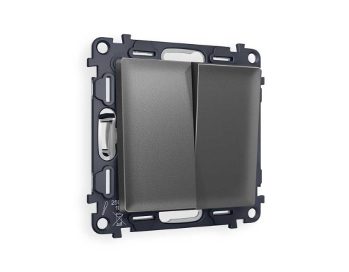 Комплект механизма 2-кл выключателя AMBRELLA VOLT ALFA Антрацит серый QUANT (AP6530, VM115) MA653010 Комплект механизма 2-кл выключателя AMBRELLA VOLT ALFA Антрацит серый QUANT (AP6530, VM115) MA653010