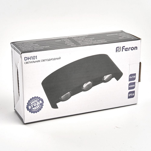 Светильник уличный светодиодный Feron DH101, 6*1W, 450Lm, 4000K, черный фото 6