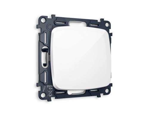 Комплект механизма 1-клавишного выключателя Ambrella Volt OMEGA Белый глянец QUANT (OP1010, VM101) MO101010