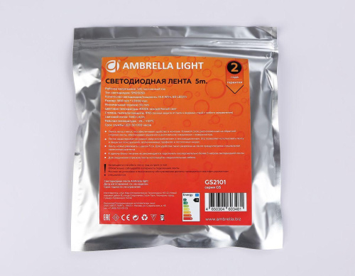 Светодиодная влагозащищенная лента Ambrella Light 14,4W/m 60LED/m 5050SMD теплый белый 5M GS2101 фото 5