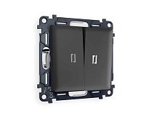 Комплект механизма 2-кл проходного выключателя AMBRELLA VOLT с подсветкой 5600K ALFA Графит мягкое касание QUANT (AP9040, VM120, G25W) MA904035