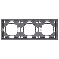 Рамка STEKKER, PFR00-5003-10  3-местная, серия Эмили, платиново-серый, soft touch