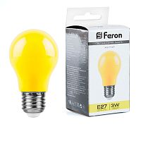 Лампа светодиодная Feron LB-375 E27 3W матовая 230V желтая