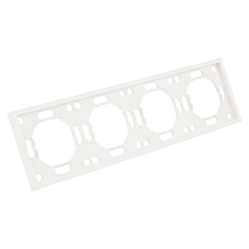 Рамка STEKKER, PFR00-5004-01 4-местная, серия Эмили, белый фарфор, soft touch фото 2