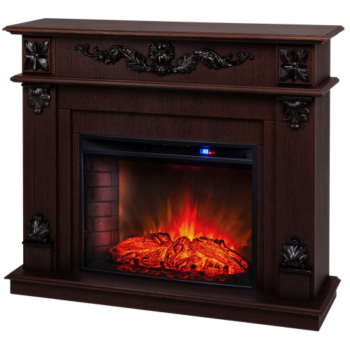 Каминокомплект PHILADELPHIA/ВЕРОНА Орех с очагом Электроочаг EVRIKA 25.5 фото 2