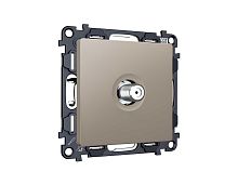 Комплект механизма TV розетки SAT 5-2400MHz 3.5dB Ambrella Volt ALFA Серо-бежевый матовый QUANT (AP3730, VM215) MA373050