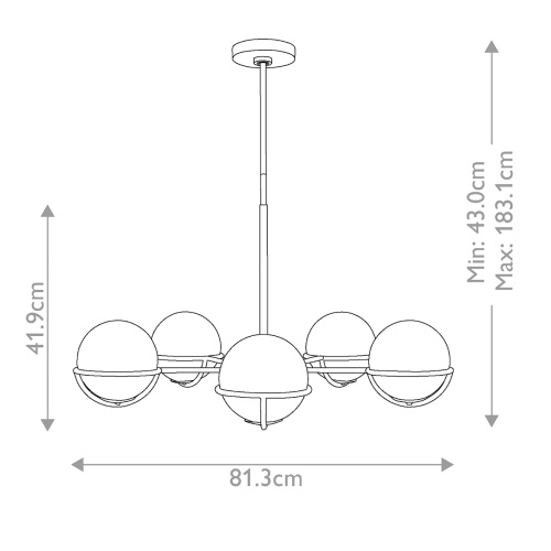 Люстра Feiss, Арт. FE-APOLLO5-BB фото 2 Люстра Feiss, Арт. FE-APOLLO5-BB фото 2