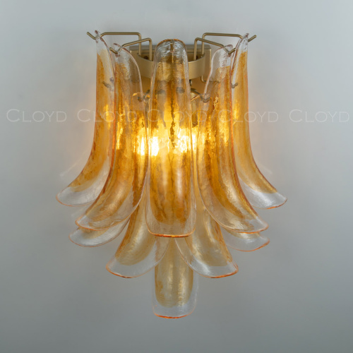 Бра Cloyd AZORES-C W2 / выс. 42 см - латунь светл. - янтарное стекло (арт.20472) фото 7