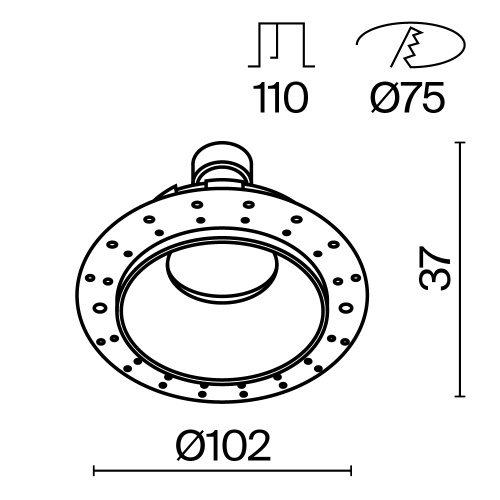 Встраиваемый светильник Technical DL051-U-2WMG фото 3