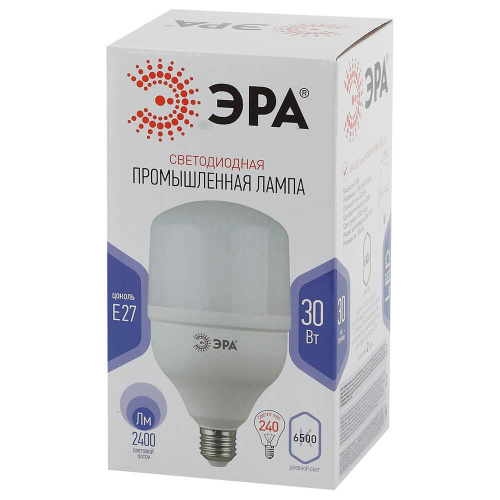 Лампа светодиодная ЭРА E27 30W 6500K матовая LED POWER T100-30W-6500-E27 Б0027004 фото 4