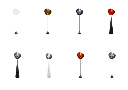 Торшер Melt Cone Fat Opal/Silver LED фото 2