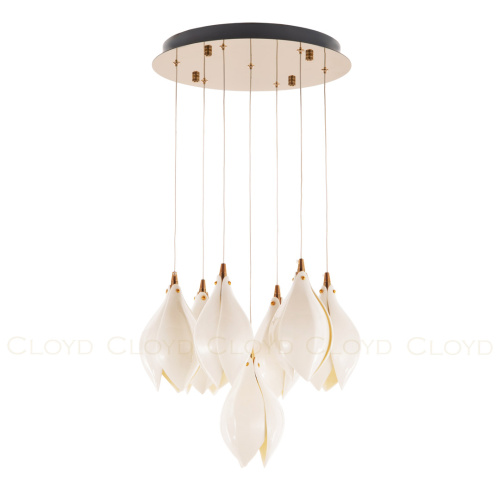 Люстра Cloyd MANGRA C7 / Ø39 см - керамика - золото (арт.10957)