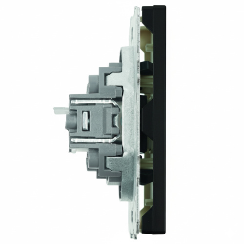 Розетка компьютерная 1-местная RJ-45 (механизм), STEKKER, серия Эмили, RST00-5117-05, черный уголь, soft touch фото 3