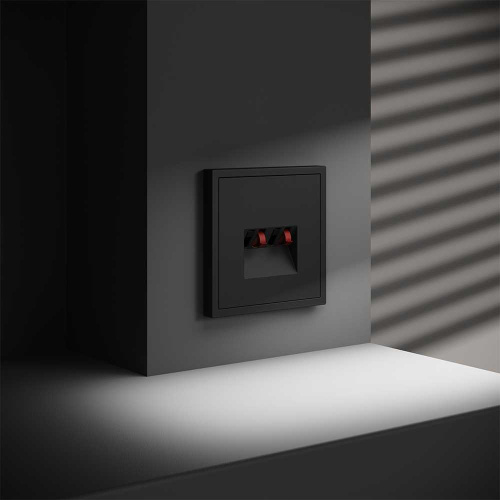 Розетка акустическая встраиваемая Voltum S70 4-местная, (черный матовый) VLS060308 фото 2