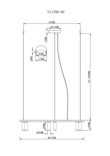 Люстра подвесная Moderli V11788-6P Sofina фото 2