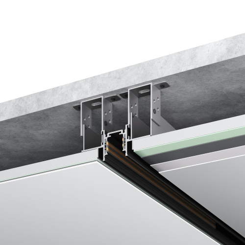 ST1004.429.12 Шинопровод магнитный встраиваемый под ГКЛ 12мм ST-Luce Черный L2000мм(заглушки в комп) SKYLINE 48+ фото 3