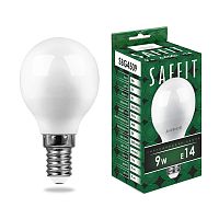 Лампа светодиодная SAFFIT SBG4509 Шарик E14 9W 230V 6400K