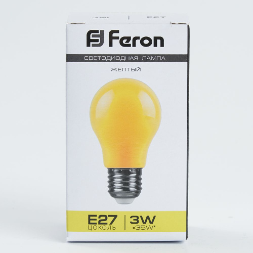 Лампа светодиодная Feron LB-375 E27 3W матовая 230V желтая фото 7