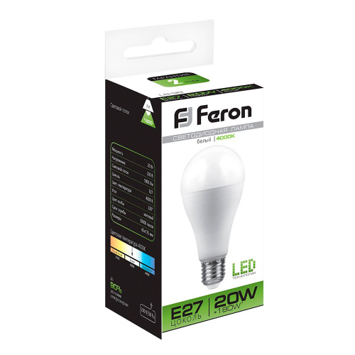Лампа светодиодная Feron LB-98 Шар E27 20W 175-265V 4000K фото 4