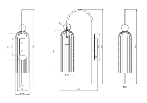 Настенный светильник (бра) Maytoni MOD302WL-01GR фото 4