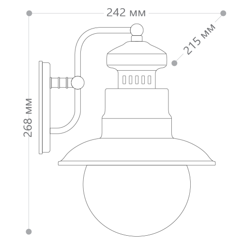 Светильник садово-парковый Feron PL571 на стену вниз 60W 230V E27, черный фото 7