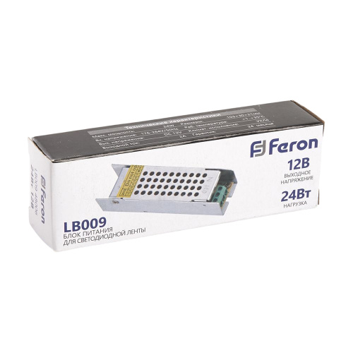 Трансформатор электронный для светодиодной ленты 24W 12V (драйвер), LB009 FERON фото 5