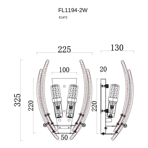 Бра Florencia FL1194-2W фото 3