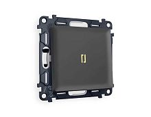 Комплект механизма 1-кл выключателя AMBRELLA VOLT с подсветкой 3200K ALFA Графит мягкое касание QUANT (AP9020, VM101, G11Y) MA902010