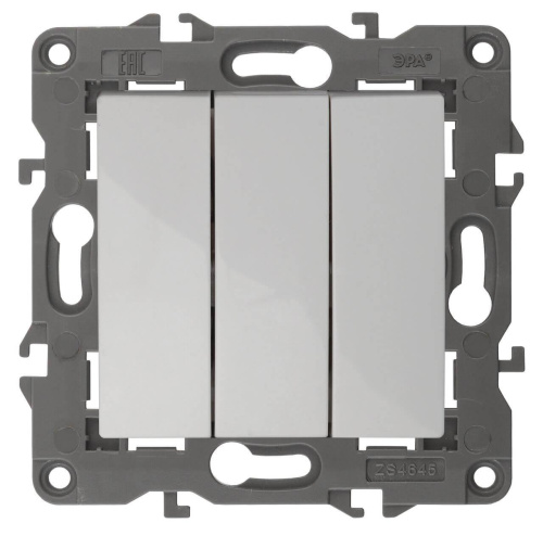 Выключатель трехклавишный ЭРА Elegance 10AX 250V 14-1107-01 Б0034249 Выключатель трехклавишный ЭРА Elegance 10AX 250V 14-1107-01 Б0034249