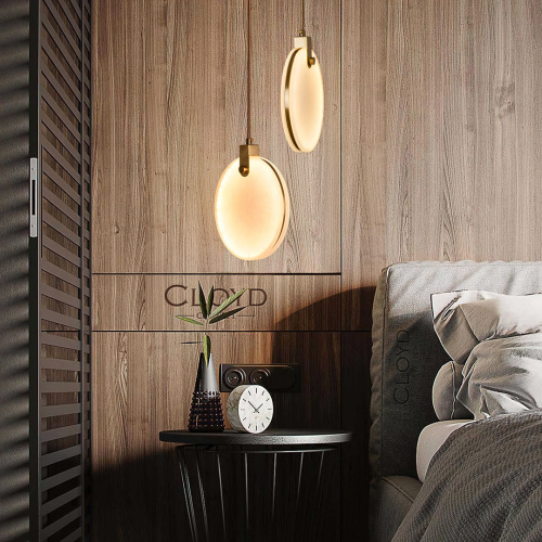 Подвесной светильник Cloyd BOSFOR-A P1 / Ø25 см - алебастр - латунь (арт.11164)