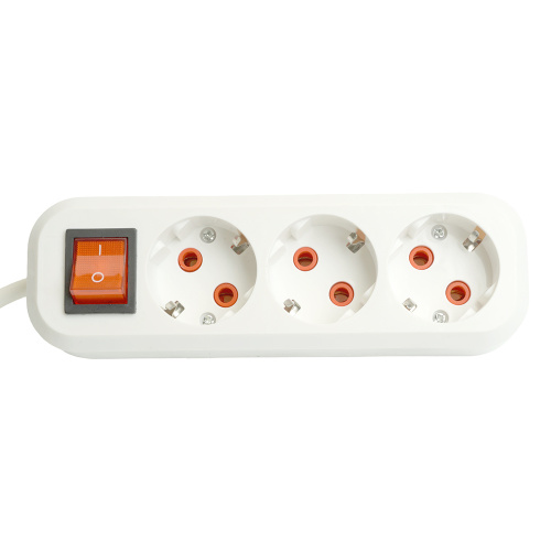 Удлинитель трехместный с/з  с выключ. STEKKER HM07-31-05 3x1мм2, 5м, серия Home (У16А-002), белый фото 8