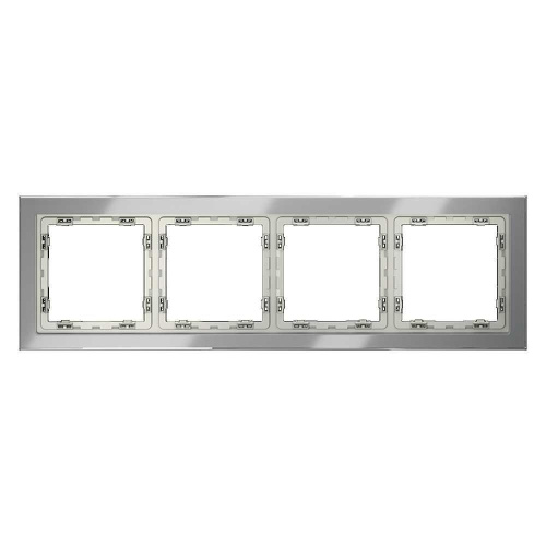 Рамка стеклянная Voltum S70 на 4 поста, (сталь, стекло) VLS110405 Рамка стеклянная Voltum S70 на 4 поста, (сталь, стекло) VLS110405