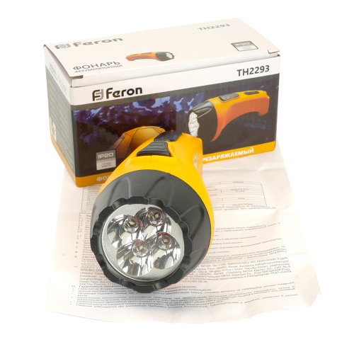 Фонарь аккумуляторный, 4 LED DC (свинцово-кислотная батарея), желтый, TH2293 (TH93A) фото 9