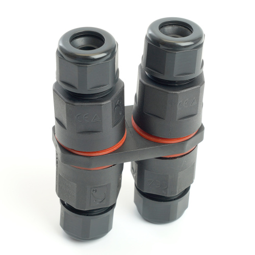 Соединитель-коннектор LD542  3-контактный на 4 выхода, с СМК221 пружинным контактом IP68, черный фото 2