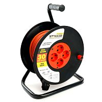 Удлинитель на катушке Stekker STD03-20-30 Standart 4-местный с/з ПВС 3*1,5, оранжевый, 16А, IP20,30м (50184)