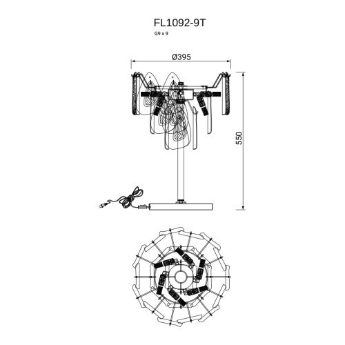 Настольная лампа Finezza FL1092-9T фото 2