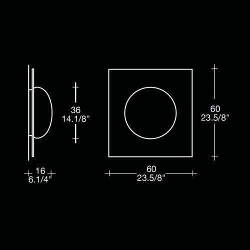 Настенный/Потолочный светильник GIO 3 P-PL 60 Wenge фото 4