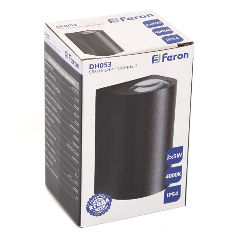 Светильник уличный светодиодный Feron DH053, 2*5W, 800Lm, 4000K, черный фото 2