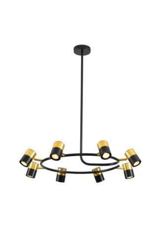 Люстра подвесная Alfa Light F3524-19 Gold+Black GU10*8