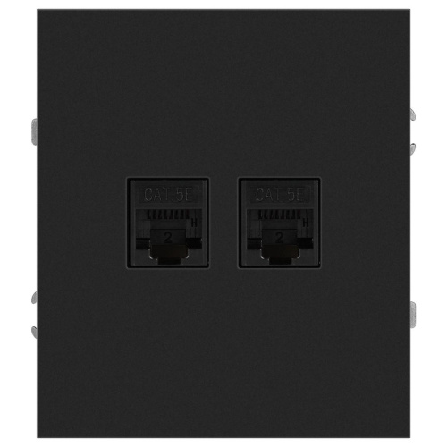 Розетка ЭРА Arktik 16-3108-05 информационная двойная 2XRJ45 антрацит Б0070488