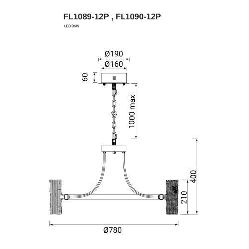 Люстра подвесная Inverno Rose FL1090-12P фото 3 Люстра подвесная Inverno Rose FL1090-12P фото 3